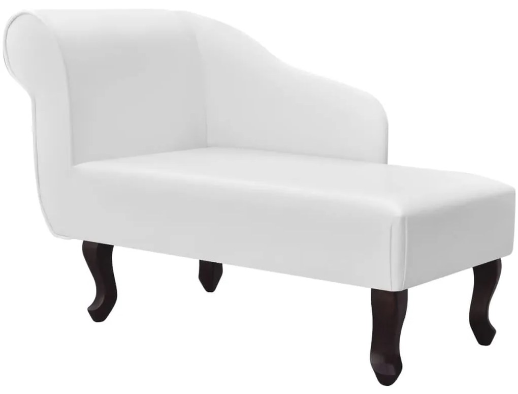 242405 vidaXL Chaise longue couro artificial branco