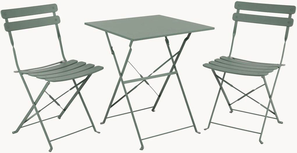Conjunto de jardim dobrável em metal Ponte, conjunto de 3