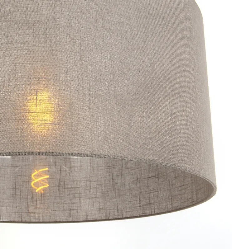 Candeeiro de suspensão rústico branco com cúpula bege 50 cm - Combi 1 Moderno