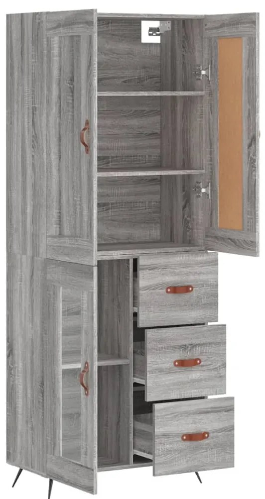 Armário alto 69,5x34x180 cm derivados de madeira sonoma cinza