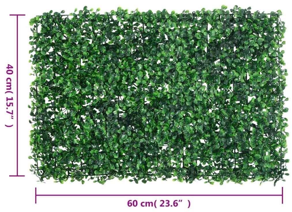 Vedação de arbusto artificial 6 pcs 40x60 cm verde