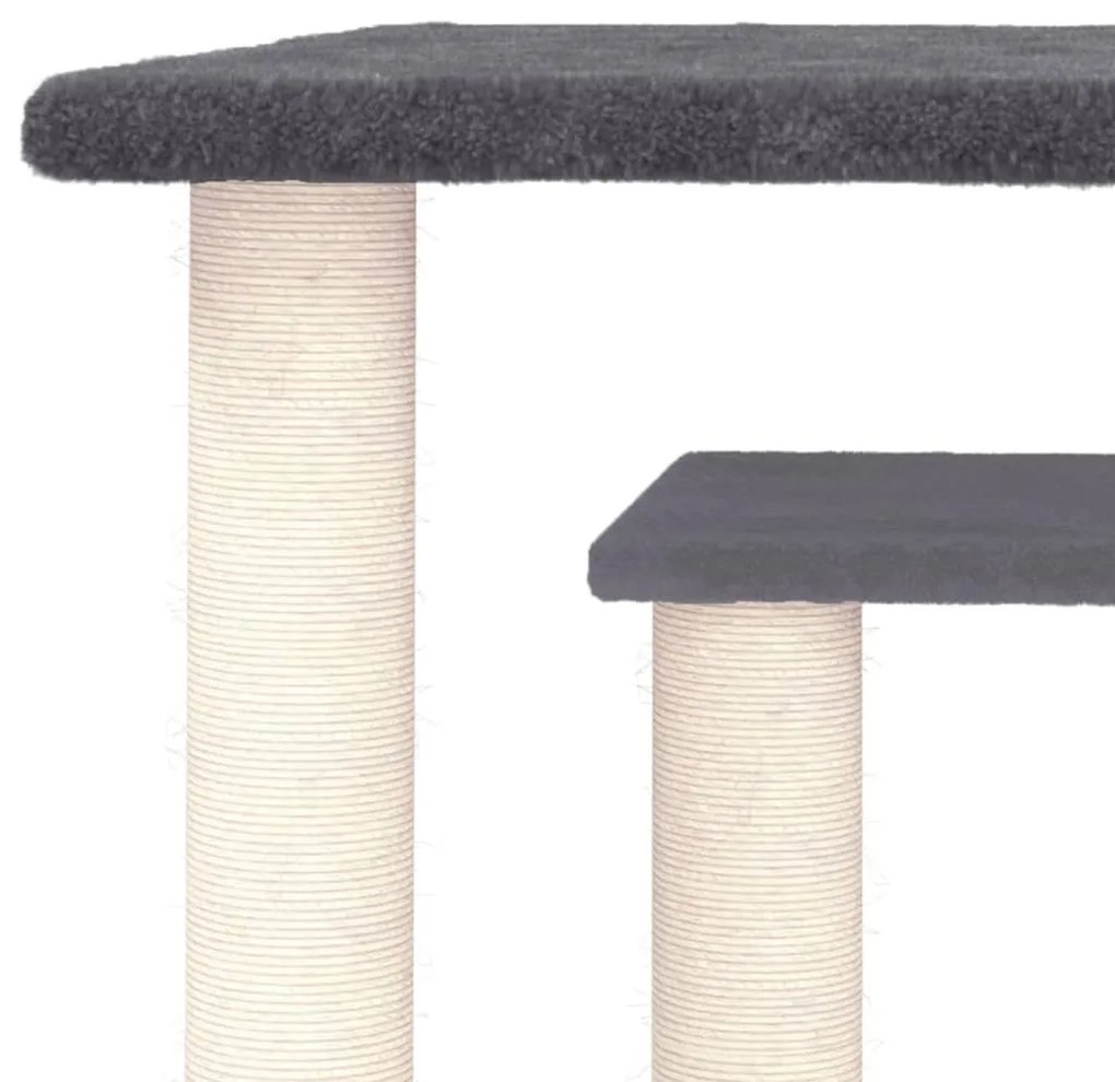 Postes arranhadores p/ gatos com plataformas 50 cm cinza-escuro