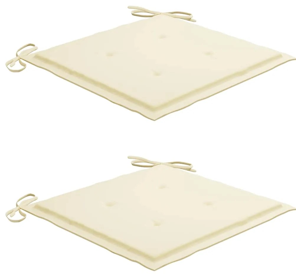 Cadeiras de jardim dobráveis c/ almofadões 2 pcs acácia maciça