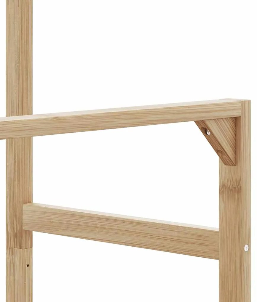Cabide com prateleiras e rodas 90x35x155 cm bambu