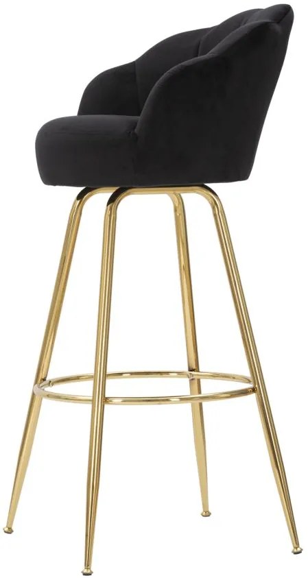 BANCO DE BAR VIENNA 55X53X110 CM PRETO E DOURADO