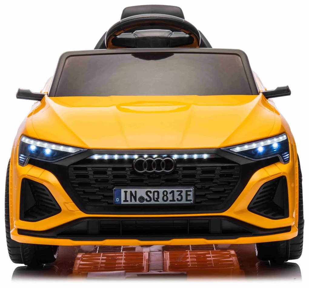 Carro elétrico para Crianças 12V Audi SQ8 Rodas de espuma EVA, Assento Couro ecológico Amarelo