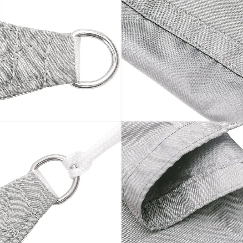 Para-sol estilo vela 7x7 m oxford 100% poliéster cinzento-claro