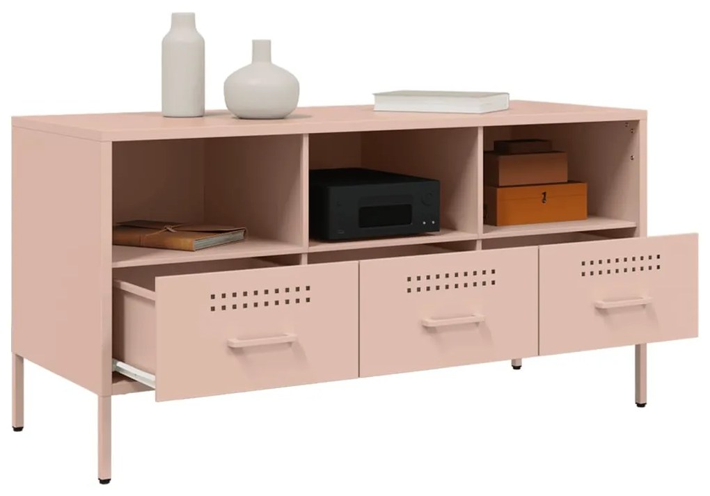 Móvel de TV 100,5x39x50,5 cm aço rosa