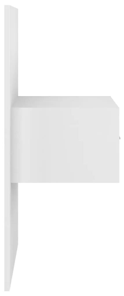 Mesa de cabeceira montagem na parede branco brilhante