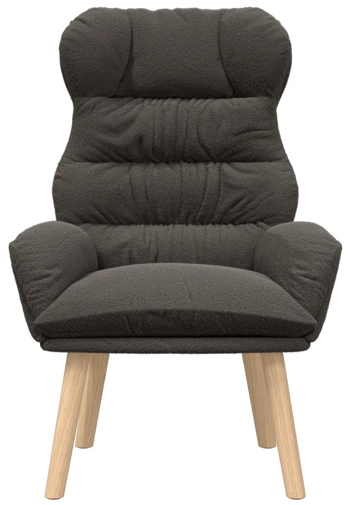 Poltrona Relaxante vidaXL Cinza Escuro em Tecido Liso Tipo Lã