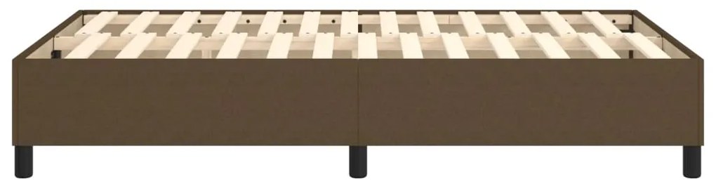 Estrutura de cama sem colchão 120x200 cm tecido castanho-escuro