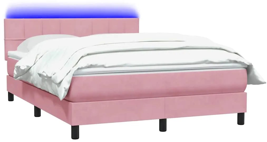 Cama com molas/colchão 140x210 cm veludo Rosa