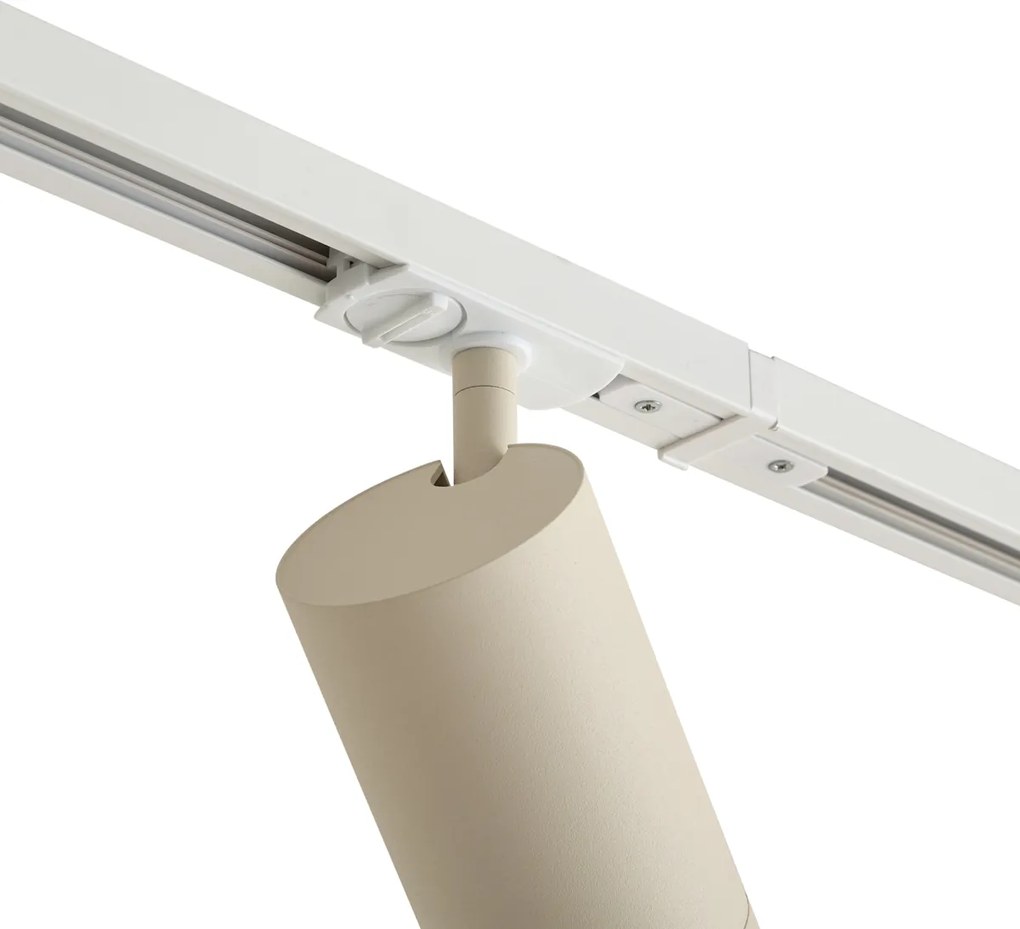 Sistema de iluminação de trilho moderno com 3 focos branco com bege 1-fase GU10 70mm - Iconic Jeana Luxe