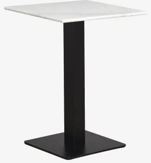 Square Bar Table In Livanto Natural Stone 60 X 60 Cm & Mármore Branco Guangxi - Preto - Sklum
