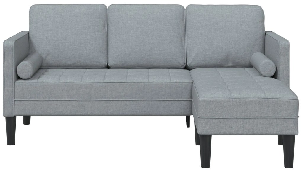 Sofá em L 3 lugares vidaXL Cinzento claro 160 cm em Tecido