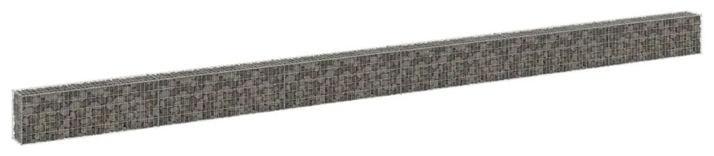vidaXL Muro gabião com tampas aço galvanizado 900x30x50 cm