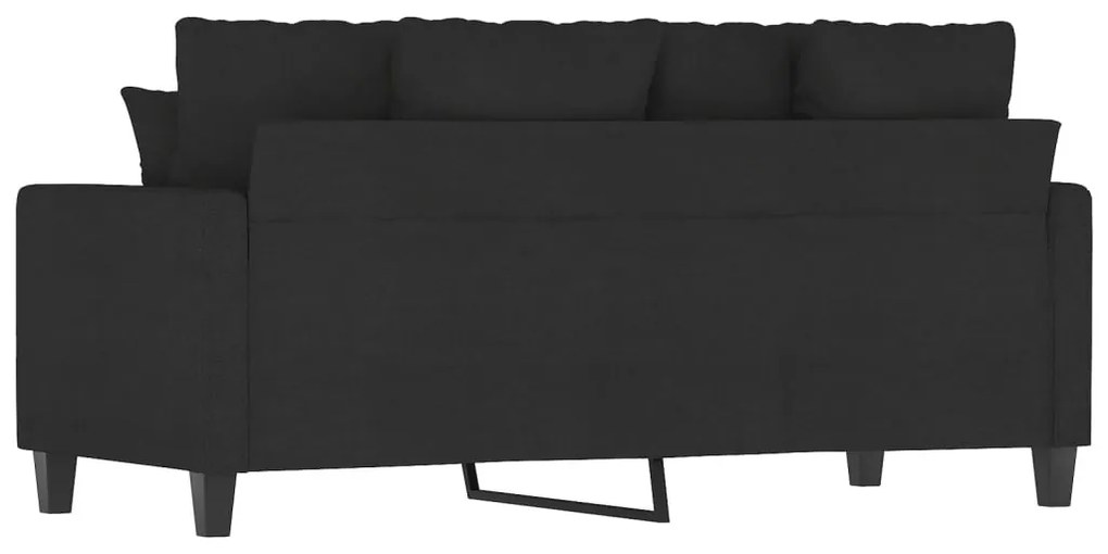 Sofá de 2 lugares tecido 140 cm preto