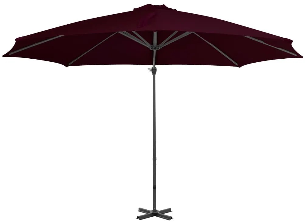 Guarda-sol jardim cantilever c/ poste alumínio 300 cm vermelho