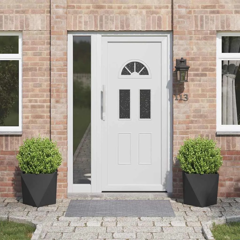 vidaXL Floreira 2 pcs Preto 40 x 40 x 40 cm Aço