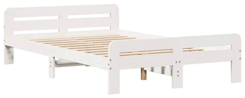 Cama sem colchão 120x190 cm madeira de pinho maciça branco