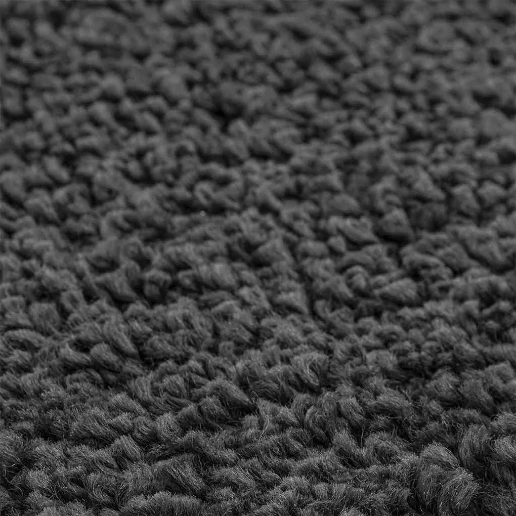 Tapete Shaggy com Fundo de Látex Cinza Escuro ø120 cm