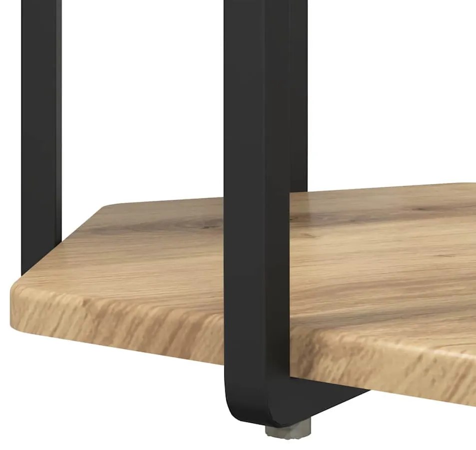 Mesa Lateral vidaXL 2 pcs Carvalho Artesanal em Madeira e Metal