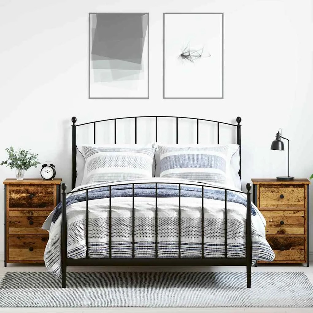 vidaXL Armário de Cabeceira Castanho Madeira Reforçada Sólida