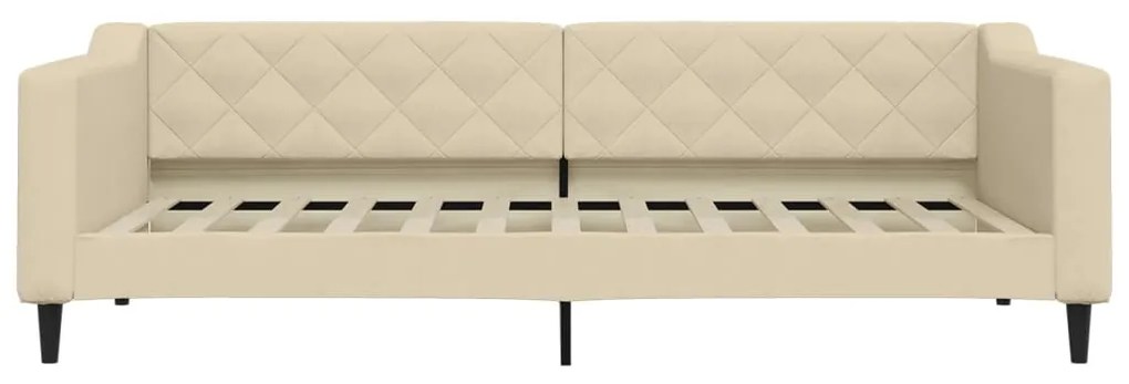 Sofá-cama com colchão 90x200 cm tecido cor creme