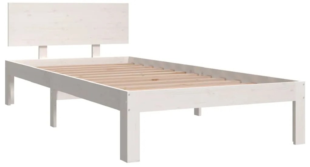 Estrutura de cama 90x200 cm pinho maciço branco