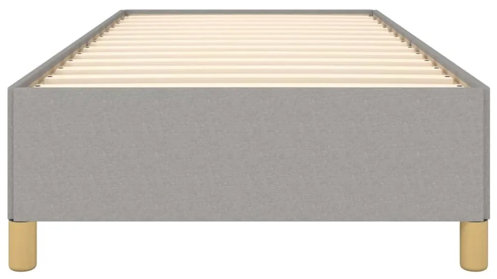 Estrutura de cama sem colchão 100x200 cm tecido cinzento-claro