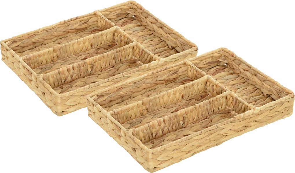 HOMCOM Conjunto com 2 cestos de armazenamento com compartimentos para organizar objetos, para sala, cozinha, quarto | Aosom Portugal