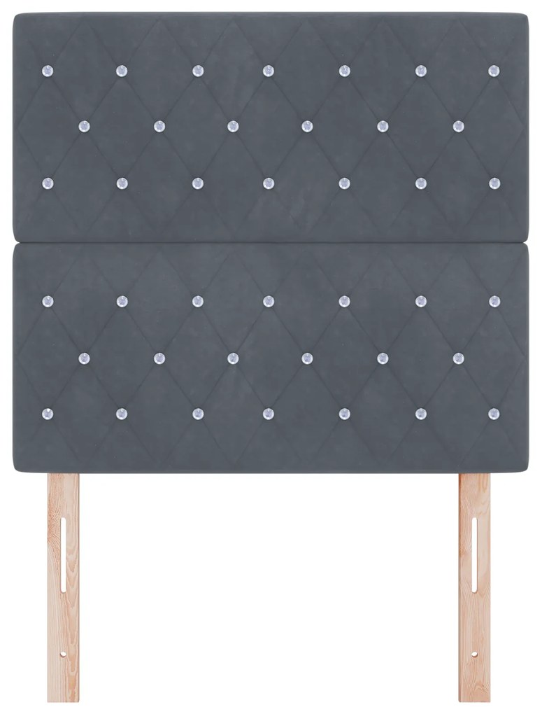 Cabeceira vidaXL com Botões de Cristal Tufted Cinza Escuro 100 cm Velu