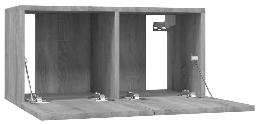 Armários parede 4 pcs 60x30x30 cm derivados cinza sonoma