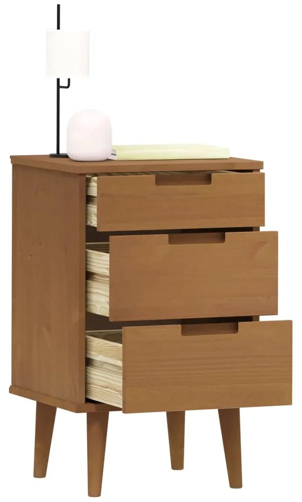 Mesa de cabeceira MOLDE 40x35x65 cm pinho maciço castanho