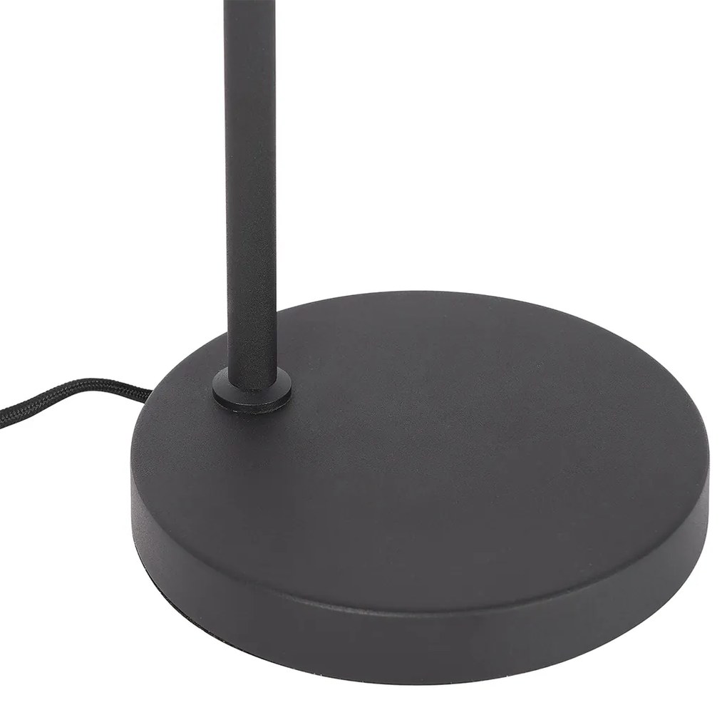 Candeeiro de mesa Art Déco preto e vidro fumê - Flore Design