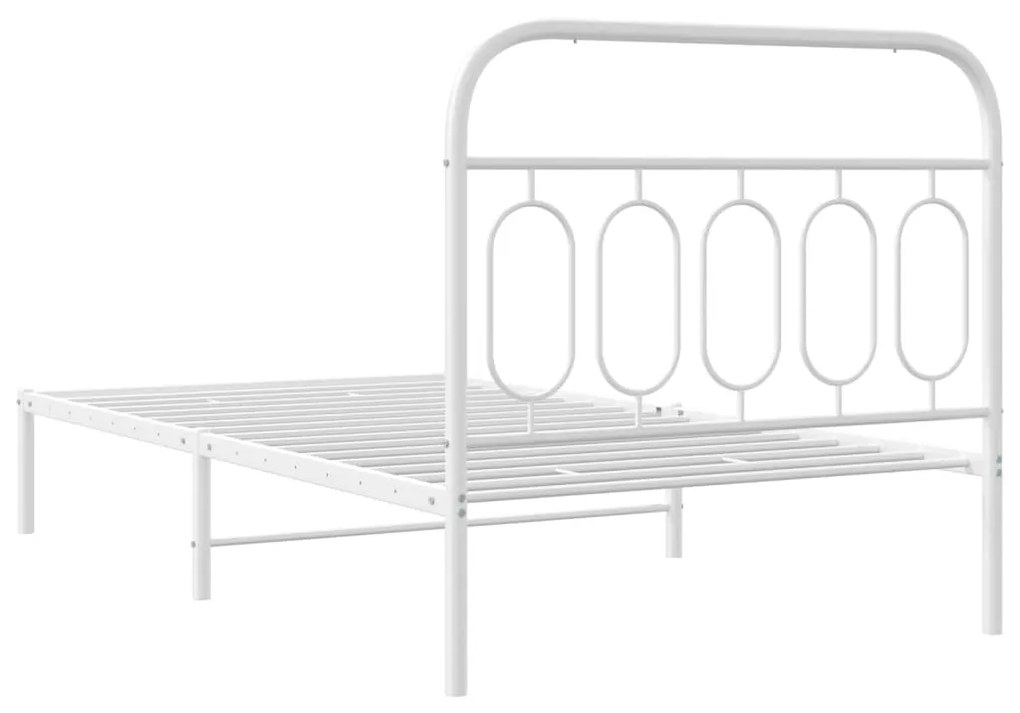 Estrutura de cama com cabeceira 100x200 cm metal branco