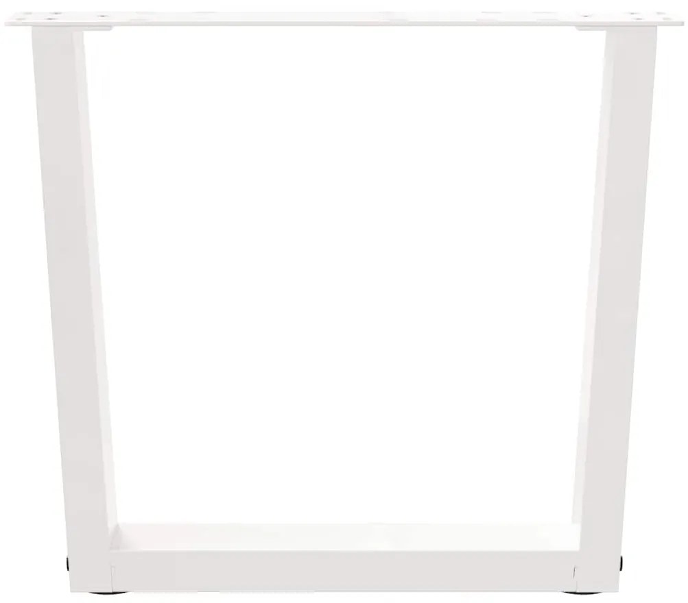 Mesa de jantar pernas 2pcs forma de V 50x(42-43,3)cm aço branco