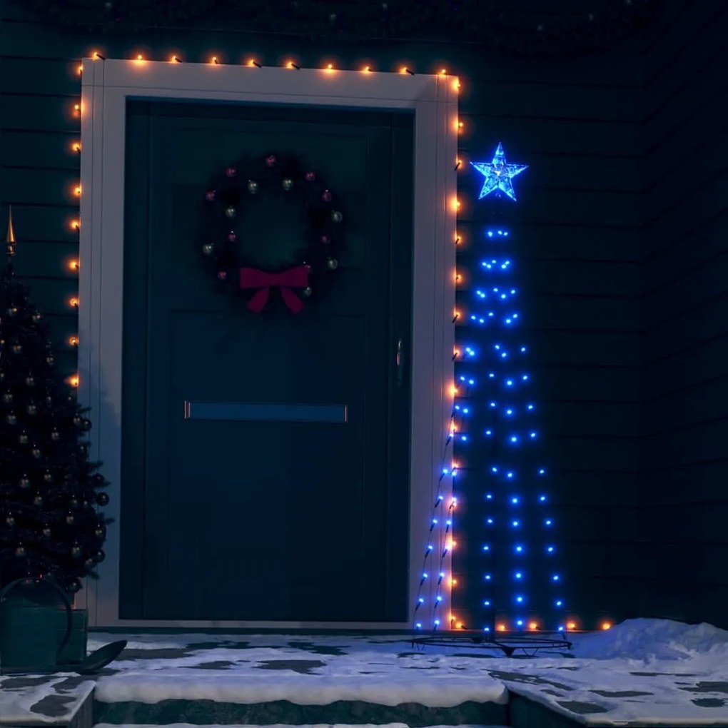 328694 vidaXL Árvore de Natal em cone c/ 84 luzes LED 50x150 cm azul