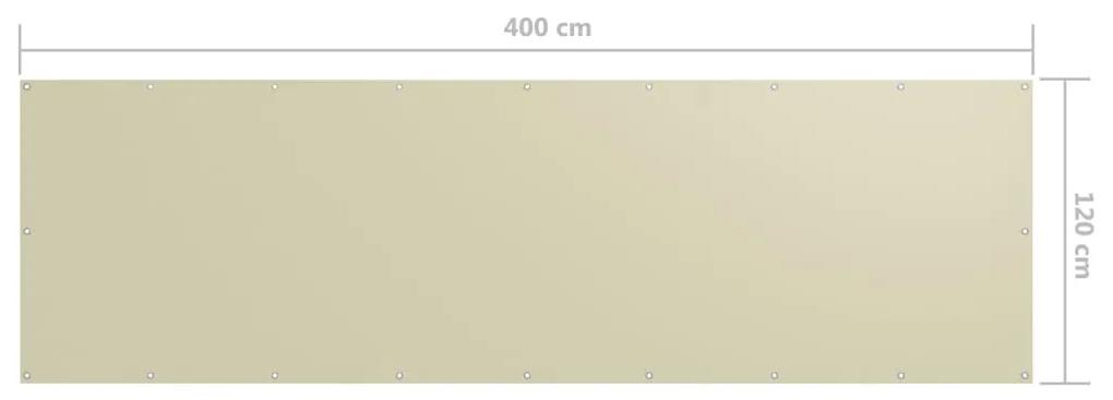 Tela de varanda 120x400 cm tecido Oxford cor creme