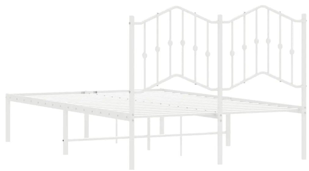 Estrutura de cama com cabeceira 120x200 cm metal branco