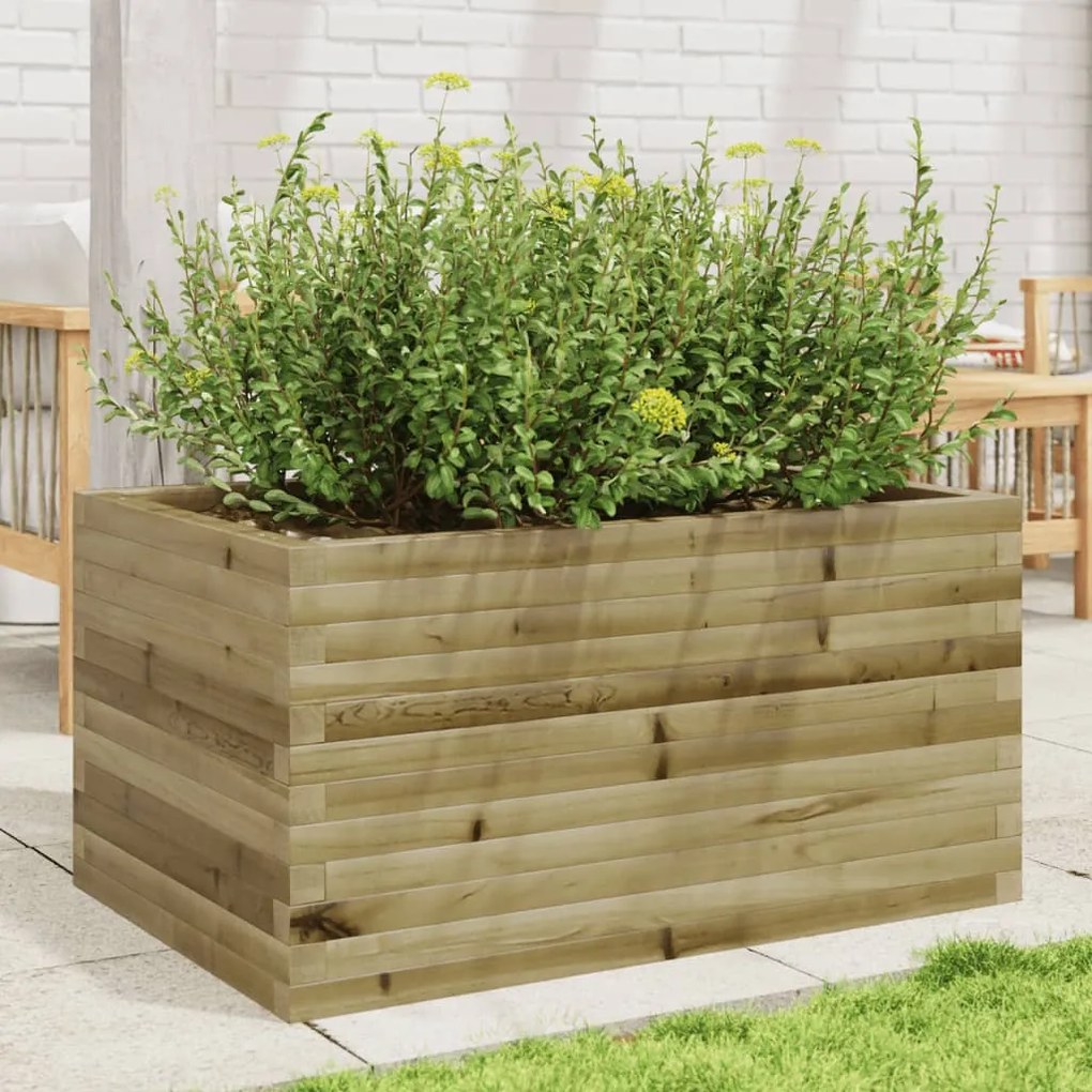 vidaXL Vaso/floreira jardim 90x60x45,5 cm madeira de pinho impregnada