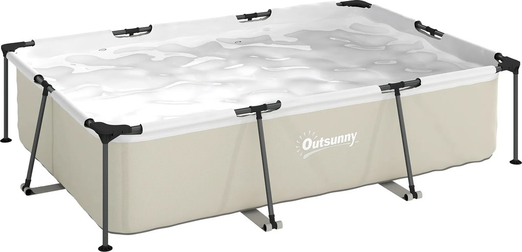 Outsunny Piscina Desmontável Tubular 316x238x66,5 cm 3701 L com Estrutura Metálica e Bomba de Filtragem Cinzento | Aosom Portugal