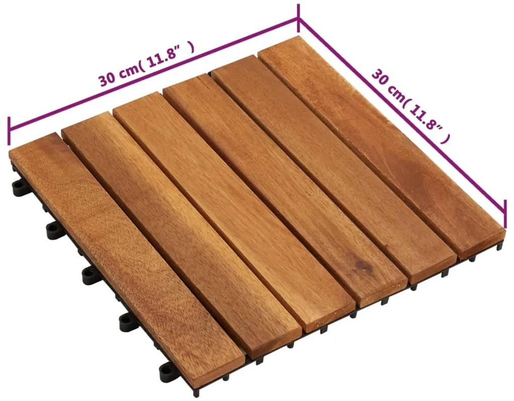 Conjunto de 20 ladrilhos de pavimento acácia design vertical