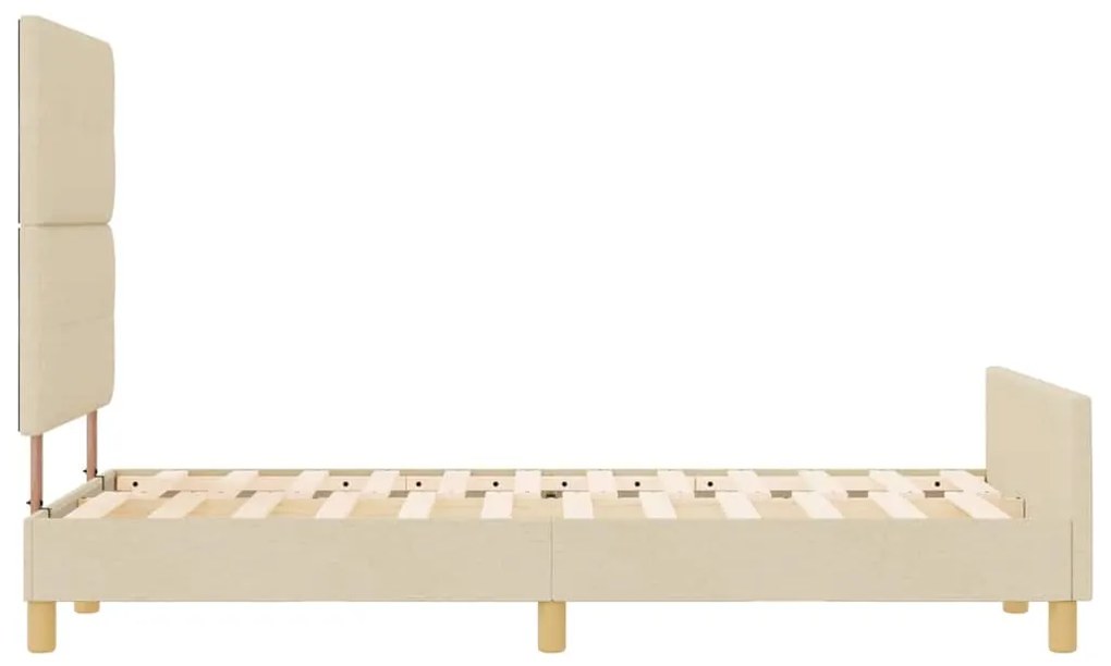 Cama vidaXL Creme 120x200 cm em Tecido