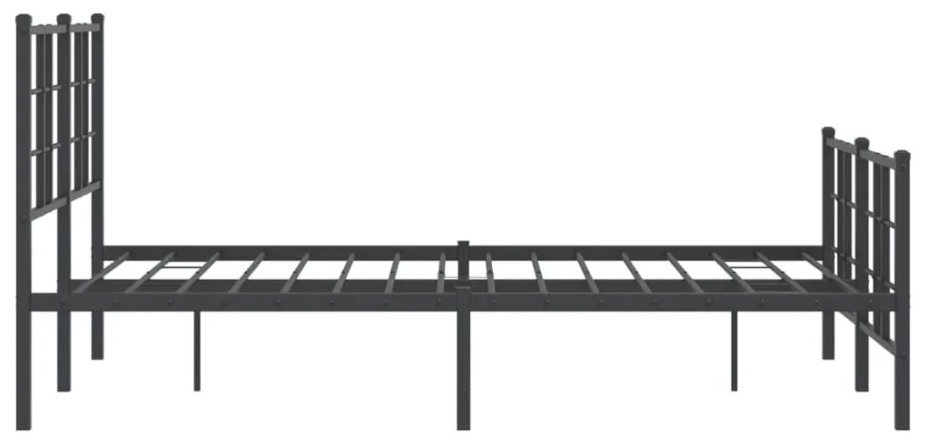 Estrutura de cama com cabeceira e pés 120x200 cm metal preto