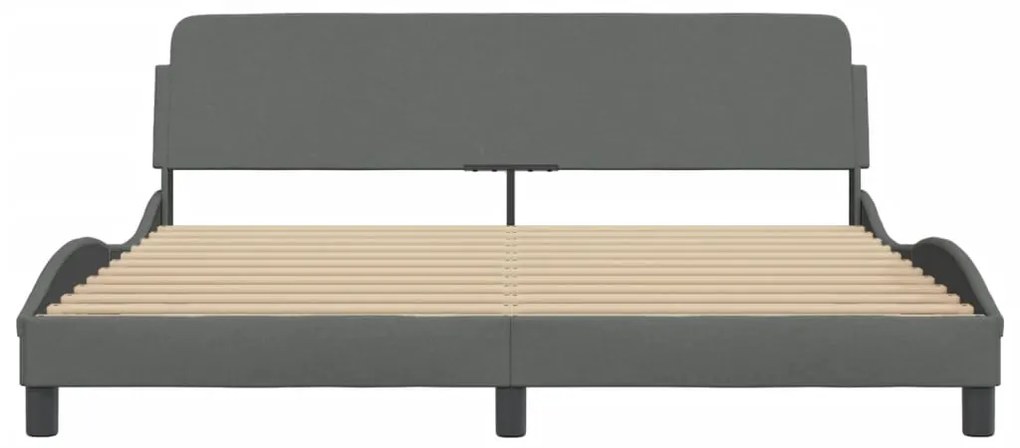 Estrutura de cama sem colchão 180x200 cm tecido cinzento-escuro