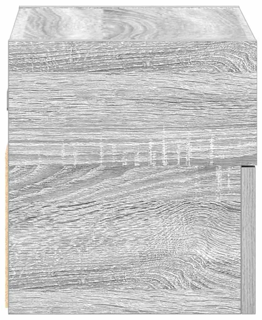 Mesa de cabeceira de parede 45x26x28,5 cm cinzento sonoma