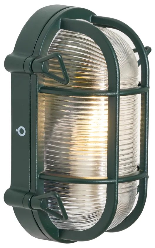 Candeeiro de Parede e Teto Exterior Verde Escuro Oval IP44 - Noutica Industrial
