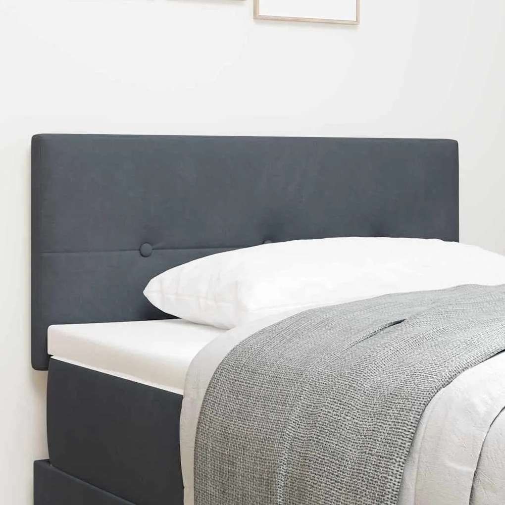 Cabeceira LED vidaXL Tufted com Botões Cinza Escuro 80 cm Veludo