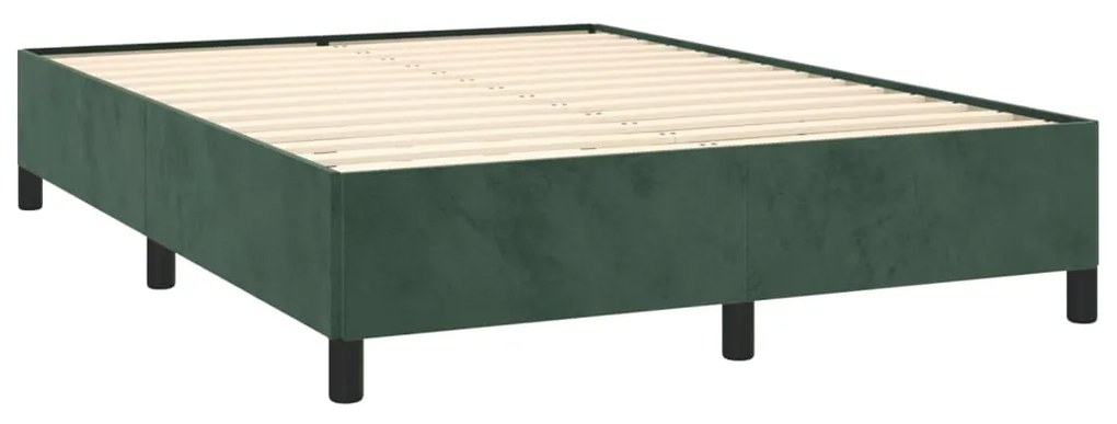 Estrutura de cama 140x190 cm veludo verde-escuro